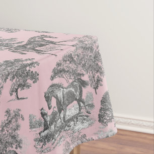 Mantel Elegante Moda Gris Rosa Rústico Horario Toile