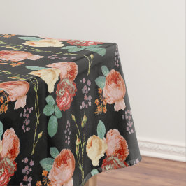 Mantel Elegante Moda rosa rosa Roses floral sobre negro