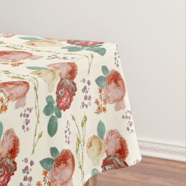 Mantel Elegante Moda rosa rosas floral en beige