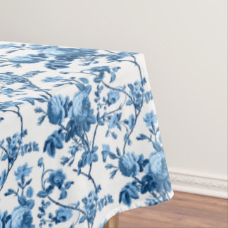 Mantel Elegante Moda Vintage Azul Rosa Floral