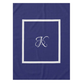 Mantel Elegante monograma inicial gris azul