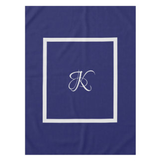 Mantel Elegante monograma inicial gris azul