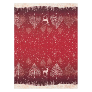 Mantel Elegante Naturaleza Invernal Boscosa Roja