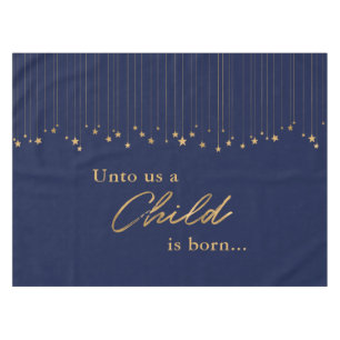 Mantel Elegante niño para nosotros nace Navidades azules
