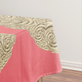 Mantel Elegante nuevo coral dorado de coral rosa metálico