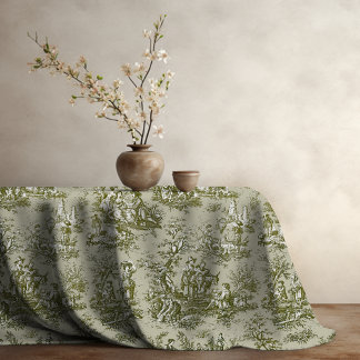 Mantel Elegante Oliva Vintage Toile De Jouy