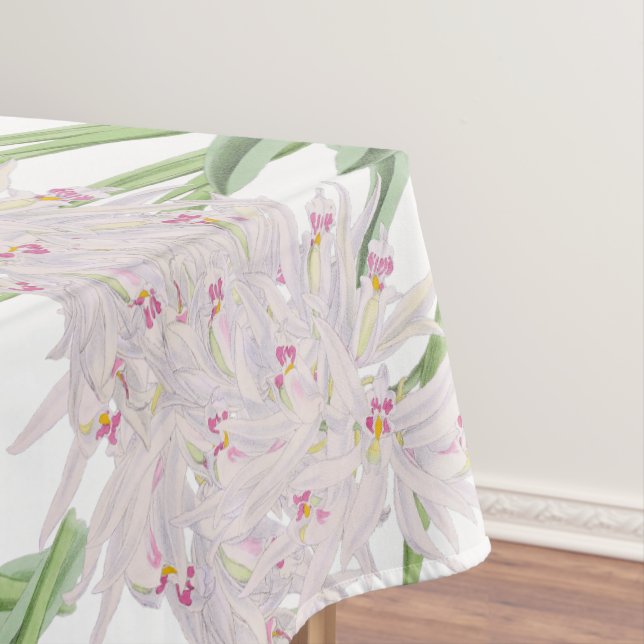 Mantel Elegante Pastel Floral Pink Lilies Tablecloth (In Situ)