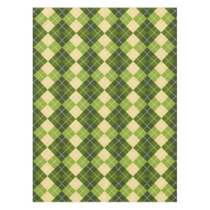 Mantel Elegante patrón Argyle en diamante verde y amarill