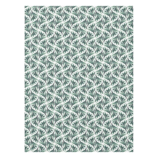 Mantel Elegante patrón Art Déco con follaje verde (Anverso)