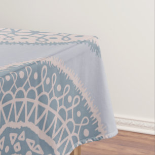 Mantel Elegante patrón bohemio rosa pastel azul Mandala