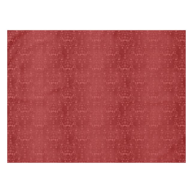 Mantel Elegante patrón de damasco rojo profundo (Frente (Horizontal))