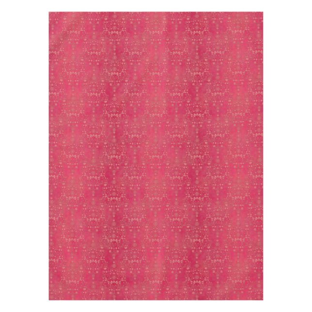 Mantel Elegante patrón de damasco rosa profundo (Anverso)