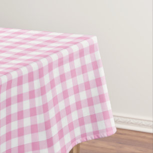 Mantel Elegante patrón de Gingham rosa y Blanco