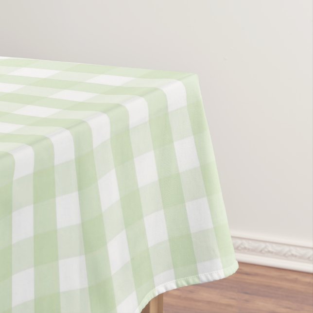 Mantel Elegante patrón de gingham verde pastel moderno de (In Situ)