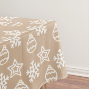 Mantel Elegante patrón de Navidad sobre beige