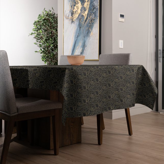 Mantel Elegante patrón floral de oro negro (Subido por el creador)