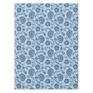 Mantel Elegante patrón floral sobre fondo azul claro