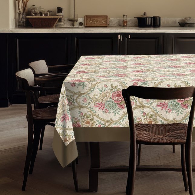Mantel Elegante patrón floral victoriano brillante (Elegant Victorian Whimsy Delicate Floral Pattern Tablecloth)