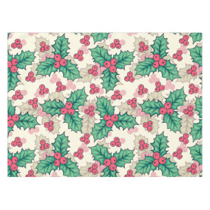 Mantel Elegante patrón floral vintage navideño holly