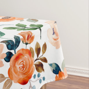 Mantel Elegante patrón sin fisuras de flores de acuarela