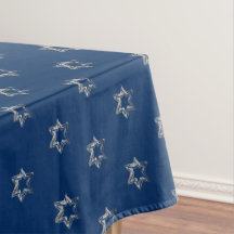 Elegante patrón Starry Faux Silver Stars Blue