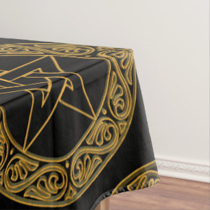Mantel Elegante Pentáculo de filigranos dorados Altar Es