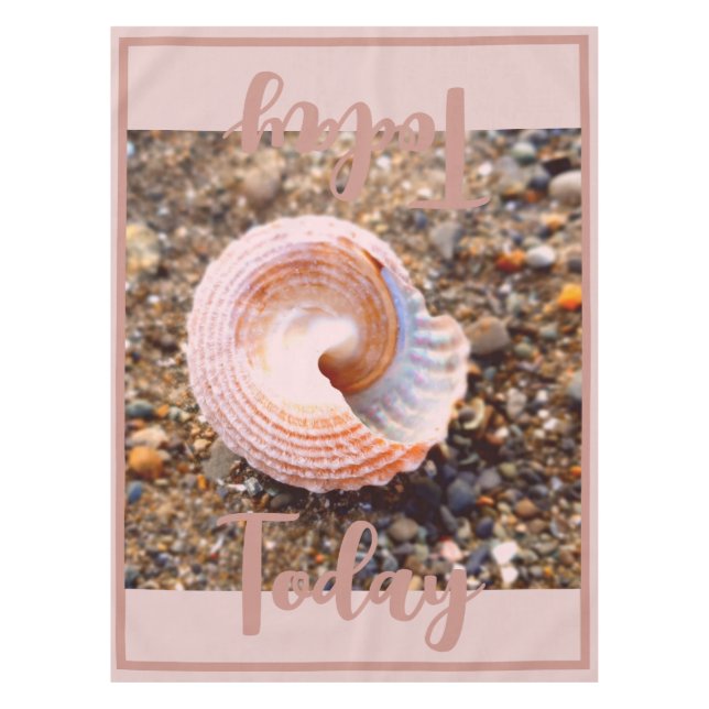 Mantel Elegante Personalizado de conchas rosadas (Anverso)