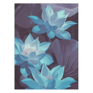 Mantel Elegante pintura azul Lotus acrílico  