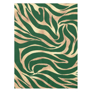Mantel Elegante Purpurina dorado Zebra Green Animal Print