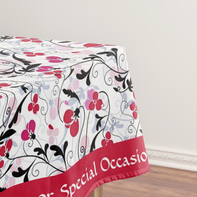 Mantel Elegante Rojo Rojo Foliage Vines Art Deco Tab (In Situ)