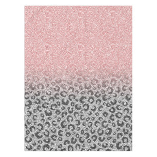 Mantel Elegante Rosa dorado Purpurina Leopardo Imprimir
