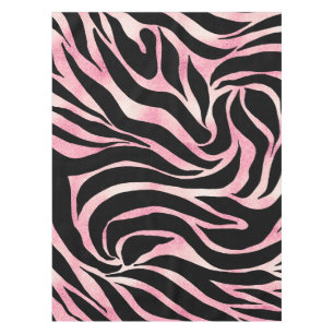 Mantel Elegante Rosa Purpurina de oro Zebra Black Animal 