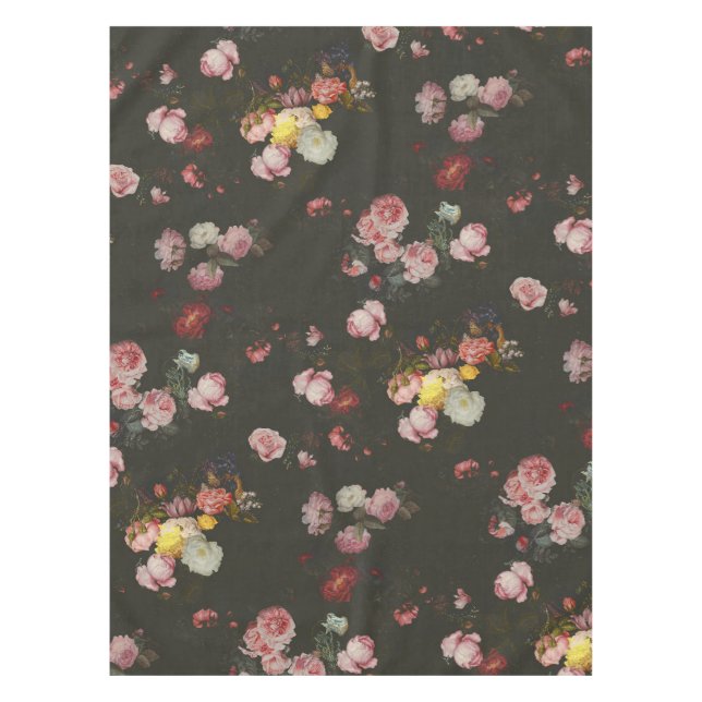Mantel Elegante Rosas Rosas Florales Rosas Rosa Rosa (Anverso)