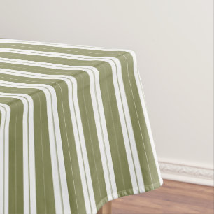 Mantel Elegante Rústico Olive Green Fan Large Stripe