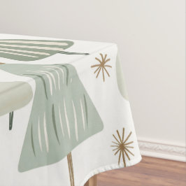 Mantel Elegante saga verde patrón de árboles de Navidad