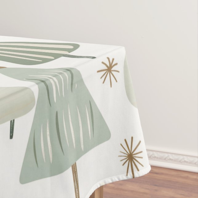 Mantel Elegante saga verde patrón de árboles de Navidad (In Situ)