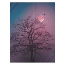 Mantel Elegante Spooky Halloween Theme Tree Moon Artwork