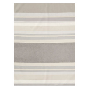 Mantel Elegante Taupe Crema y gris rayado estilo granja