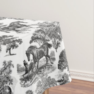 Mantel Elegante tela de caballos Rústicos Blancos