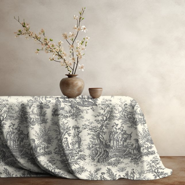 Mantel Elegante toile negro vintage de jouy impreso (Subido por el creador)