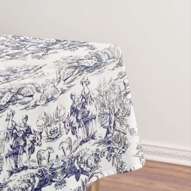 Mantel Elegante toile negro vintage de jouy monograma (In Situ)