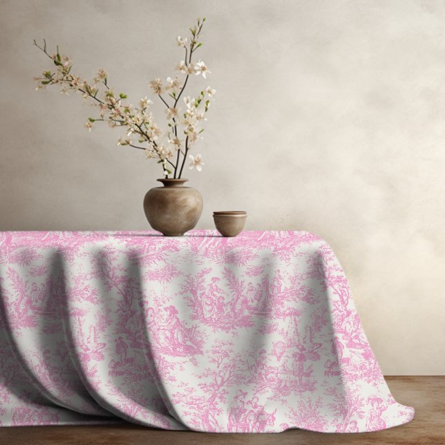 Mantel Elegante toile rosa vintage de jouy impreso (Subido por el creador)