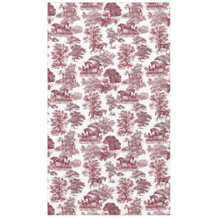 Mantel Elegante Toile Rústico Rosa De Caballos Rojos