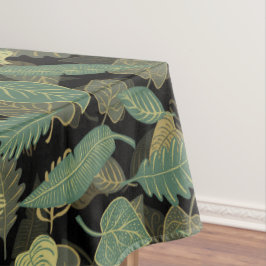 Mantel Elegante Trendy Fall Green Leaves Autumn Black