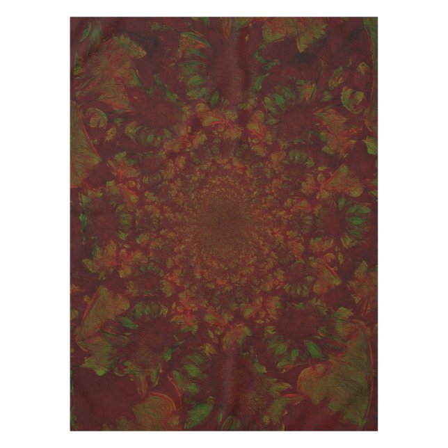 Mantel Elegante verde rojo floral moderno de Borgoña (Anverso)