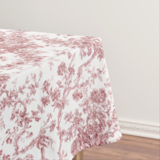 Mantel Elegante Vintage Francés Grabado Floral Toile-Rosa