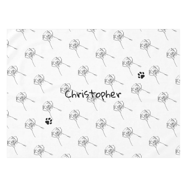 Mantel Elegante Weimaraner: Tu texto, tu estilo (Frente (Horizontal))