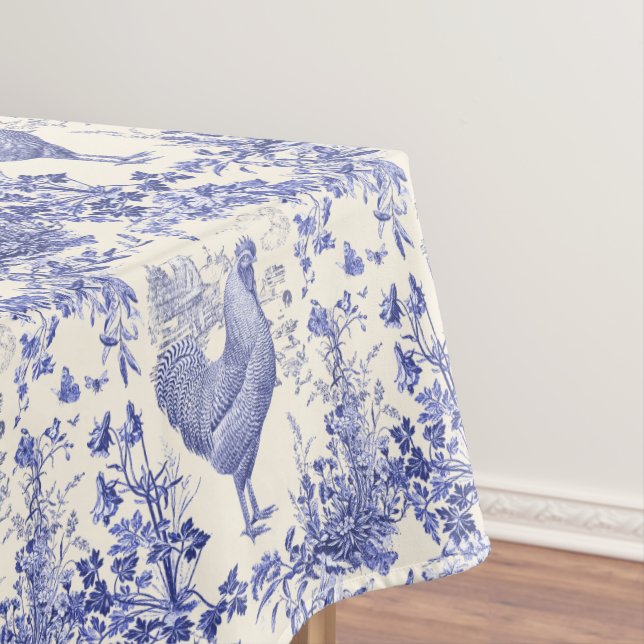 Mantel Elegante y elegante gallo de gallo azul floral (In Situ)