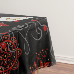 Mantel Elegante y festivo patrón floral simétrico