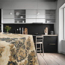 Elegante y lujoso Oro Negro Beige Marfil Damask